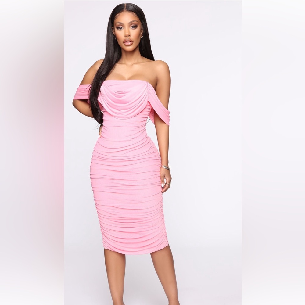 Fashion Nova Strapless Pink Dress